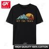 Hit The Trail Runner Retro Style Vintage Running Unisexs Company Tops Tees Plain TShirt Printed On Custom Tshirts