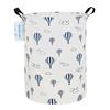 Round Laundry Basket Collapsible Storage Hamper Waterproof Canvas Foldable Baskets with Sturdy Handles Multi-scene Organizer Fo