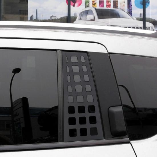 2PCS Rear Door Window Black Decals Aluminum Alloy Panel For Jeep Compass 2007-16