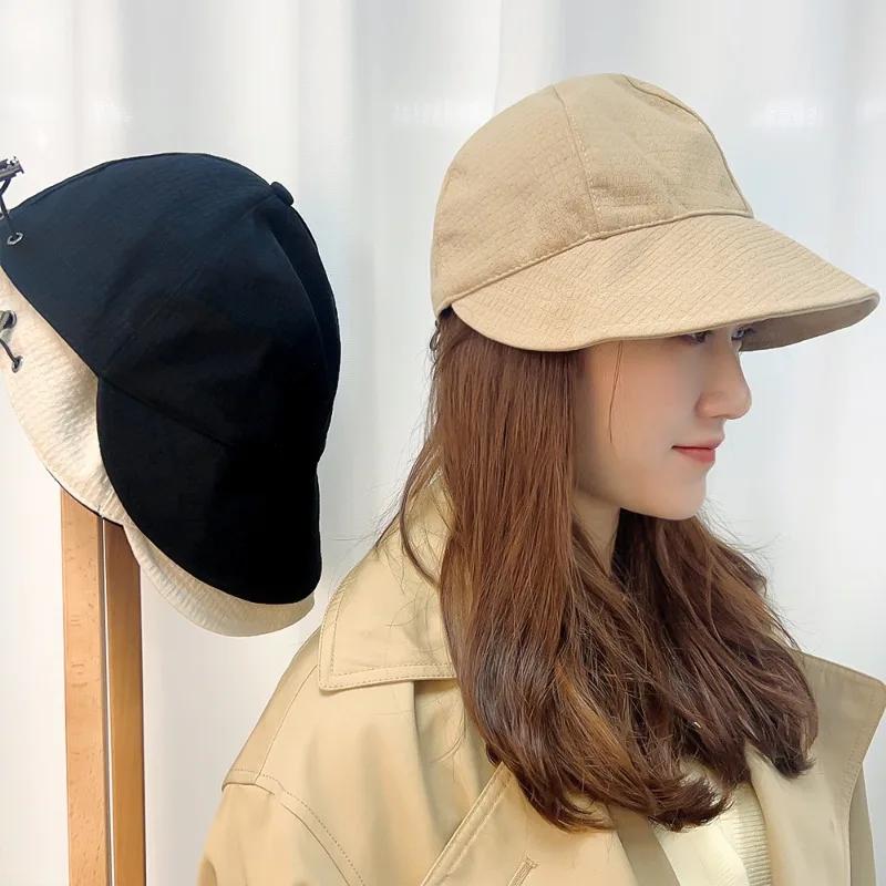 Women Foldable Sunhat Summer Outdoors Beach Fisherman Hat Sunscreen Uv Protection Cap Adjustable Hiking Wide Brim Bucket Caps