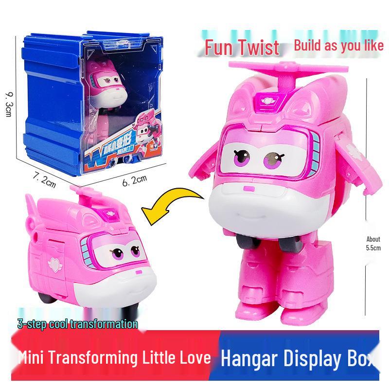 Super Wings 13-Piece Mini Transforming Robot Set: Jett, Big Strong, Jin, and Mighty Little Wing Toys