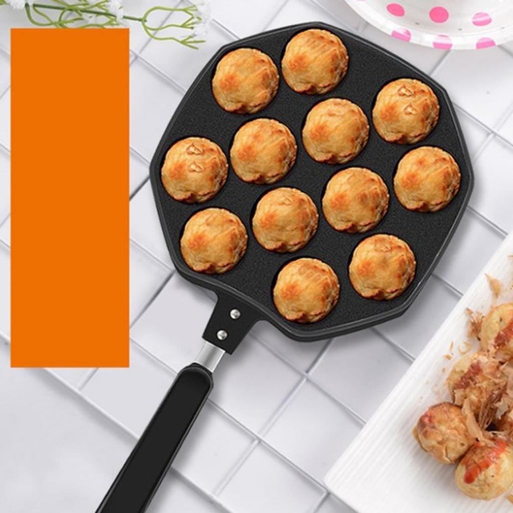 Takoyaki Octopus Ball Maker Pan Nonstick Cake Grill 12 Holes Baking
