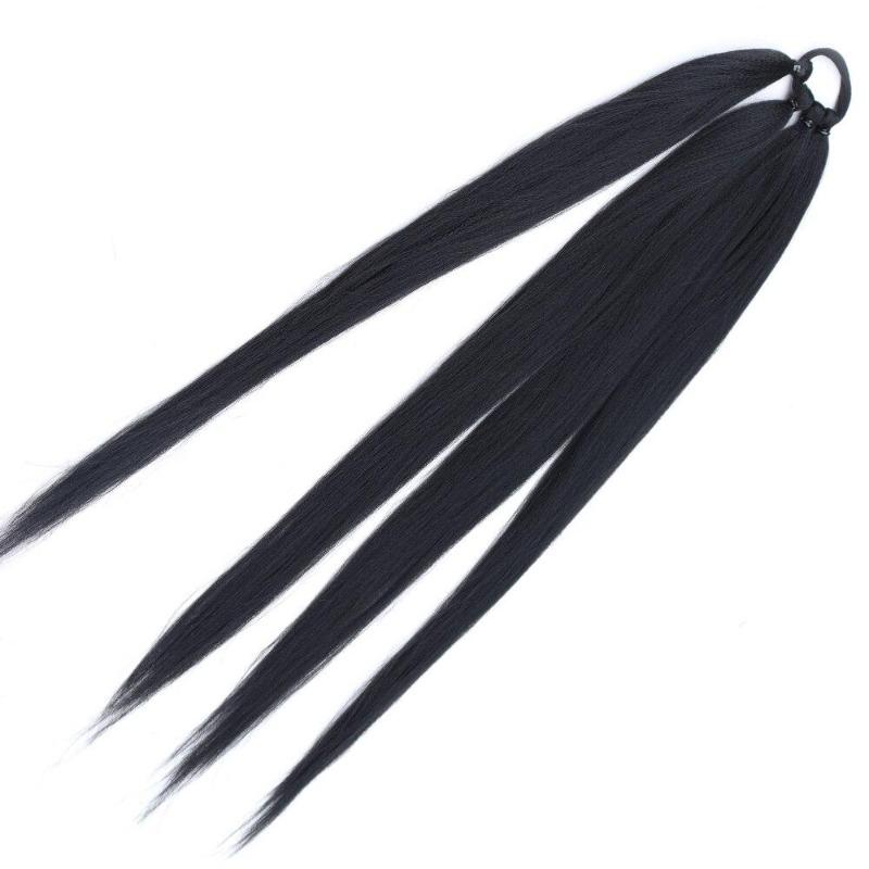 Extensiones de cabello de cola de caballo trenzadas sintéticas, peluca rubia Natural, envoltura larga alrededor de cola de caballo con banda de goma