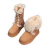 Thick-soled Shoes, Snow Boots, Women's Lace-up, Fleece, Thickened Cotton Shoes, Mid-calf Cotton Boots