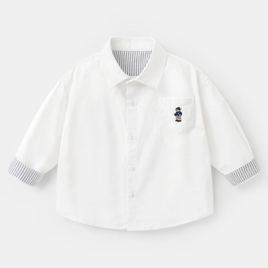 Trendy European Boys' Long Sleeve Casual Shirt - Spring/Autumn Kids' Clothing