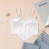 Rahat Tank Top V Boyun Kırpma Üstleri Kadın Yaz Camiş Düz Renk Kaşkorse Moda Tüp Kadın Kolsuz Kırpılmış Yelek Y2k