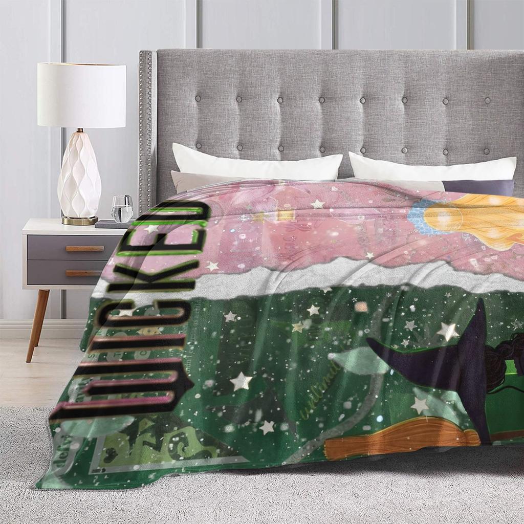 Wicked Elphaba Glinda Tonal Blanket Quality Super Warm Throw Blanket Winter Picnic Couch Chair Sofa Bed Comfortable Bedspread