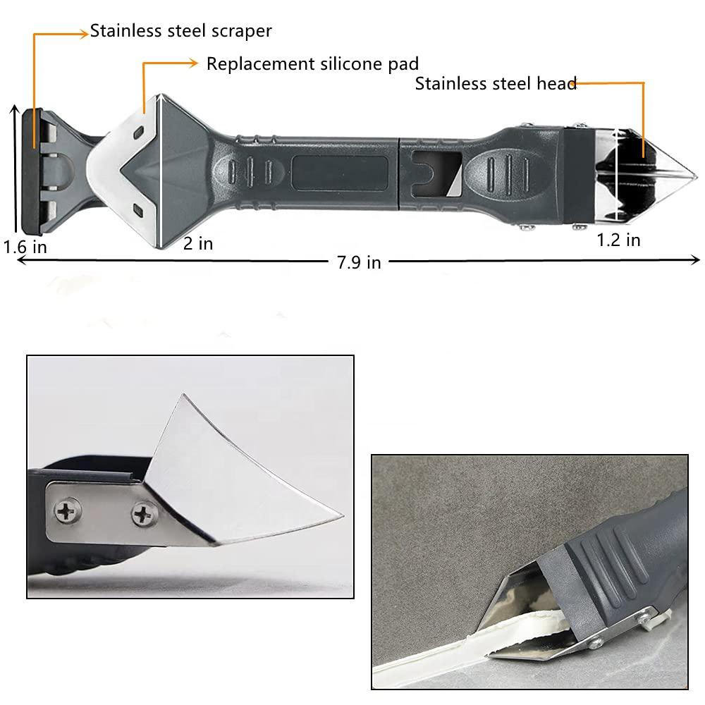 5 In 1 Silicone Sealant Grout Removal Tool Stainless Steel Head Caulking Tools