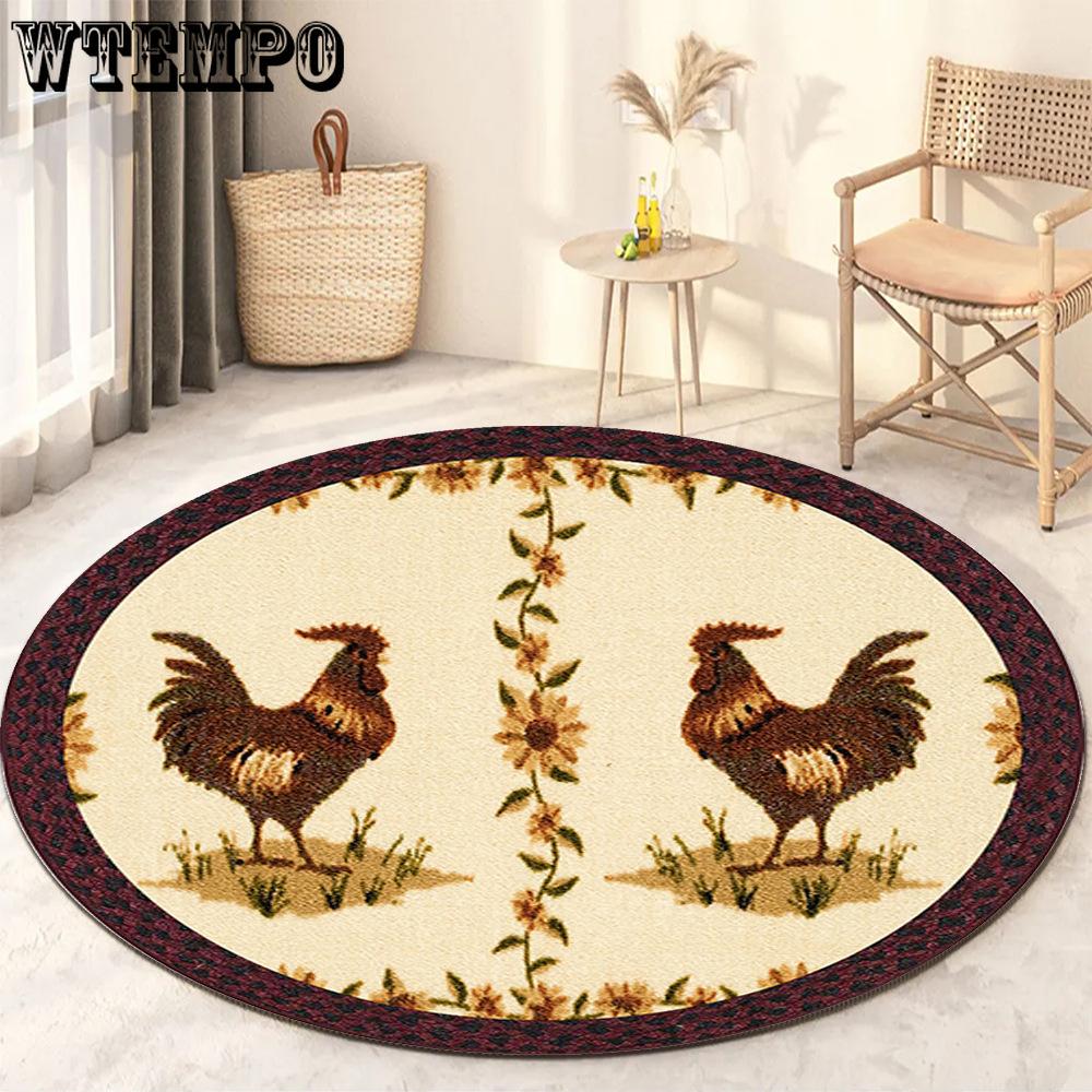 Round Living Room Carpet Thickening Bedroom Study Non-slip Floor Mats Office Circular Chair Rugs Machine Washable