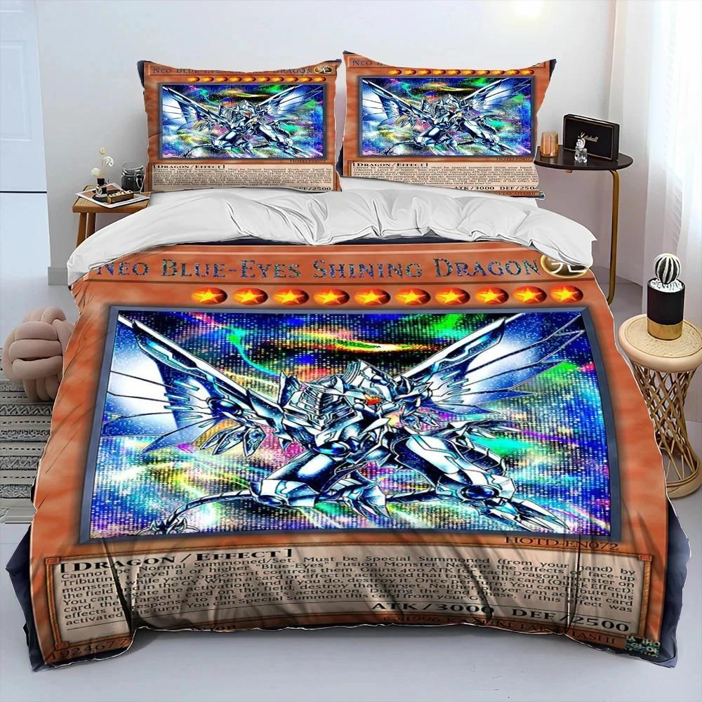3D Yu-Gi-Oh MONSTER CARD Anime Comforter Bedding Set King Queen Size Duvet Cover Pillowcase for Boys