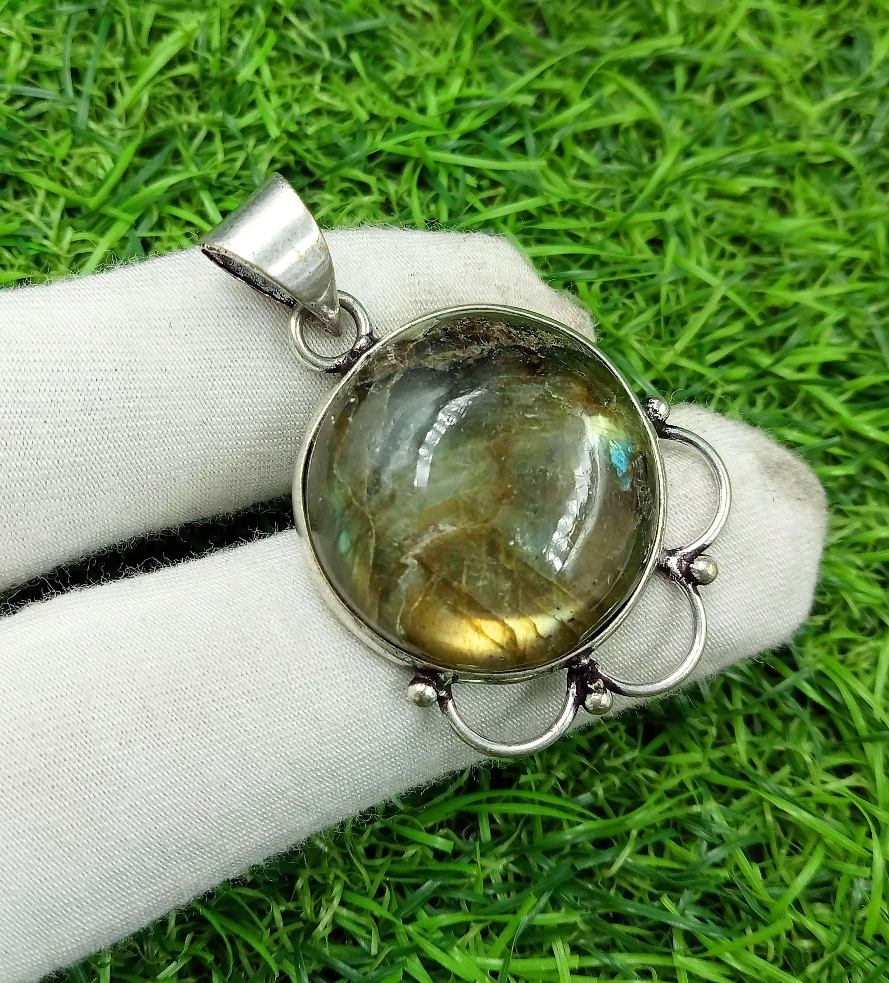 

Кулон с лабрадоритовым камнем 925 пробы с серебряным покрытием DEP-14