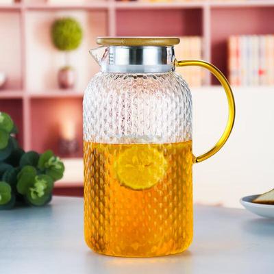 Shangqi Gehämmertes Glas Wasserkrug mit Bambusdeckel