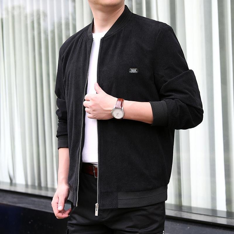 

Весенне-осенняя вельветовая куртка с воротником-стойкой, жакет с ручным управлением, свободный топ в стиле ретро, повседневное тонкое пальто 5XL чёрный