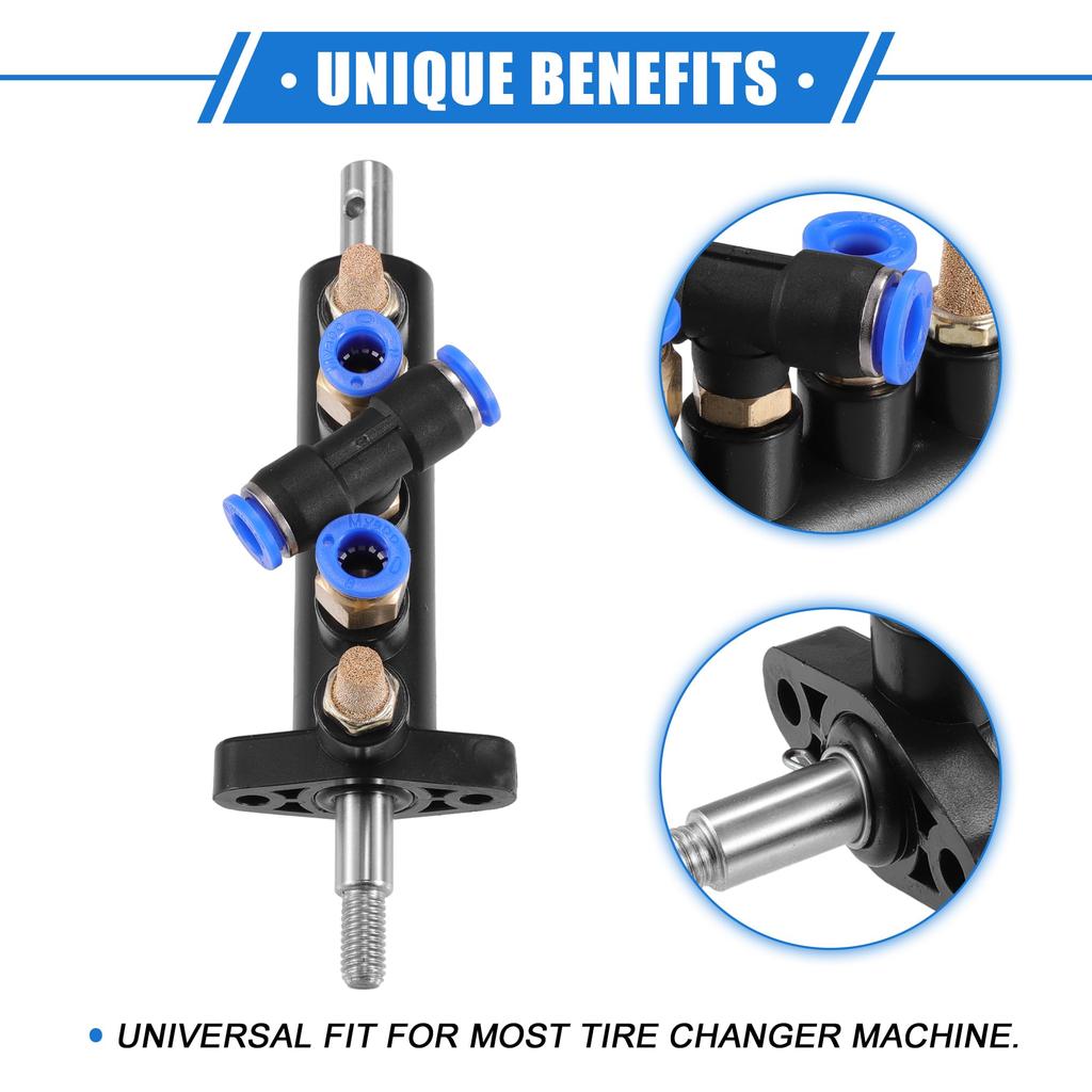 VekAuto Air Control Valve Foot Pedal, 6.10"x2.05"x2.40" Tire Changer Machine Part, Universal Car Tire Replacement Metal, Black