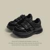 Three Retro Leather Velcro Board Shoes Women'S Shoes Autumn And Winter Versatile Muffin Platform Casual Trendy Shoes