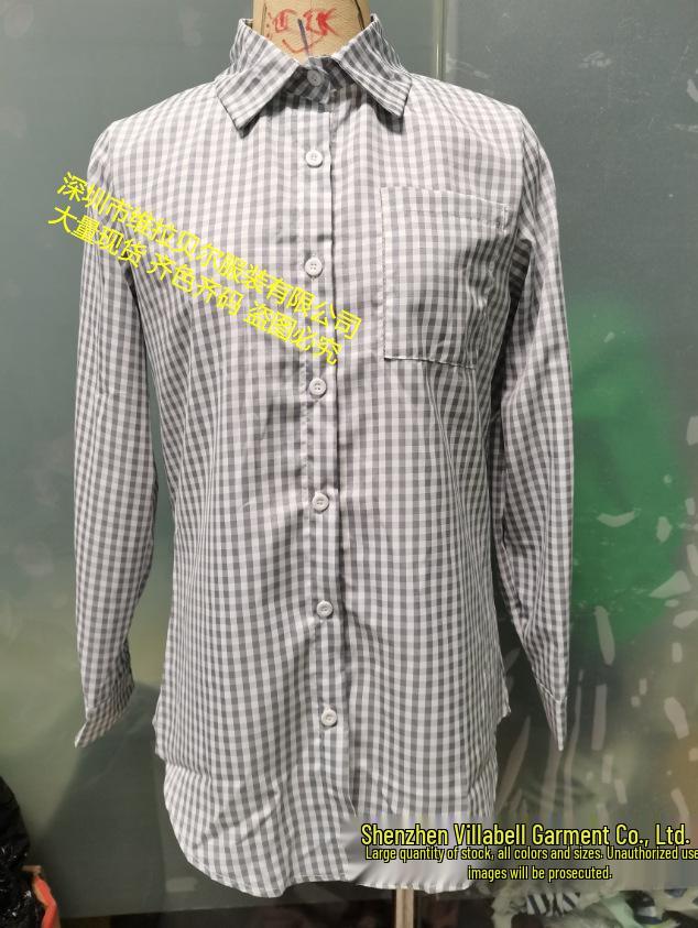 Women s Retro Plaid Loose-Fit Lapel Shirt with Pockets 4XL
