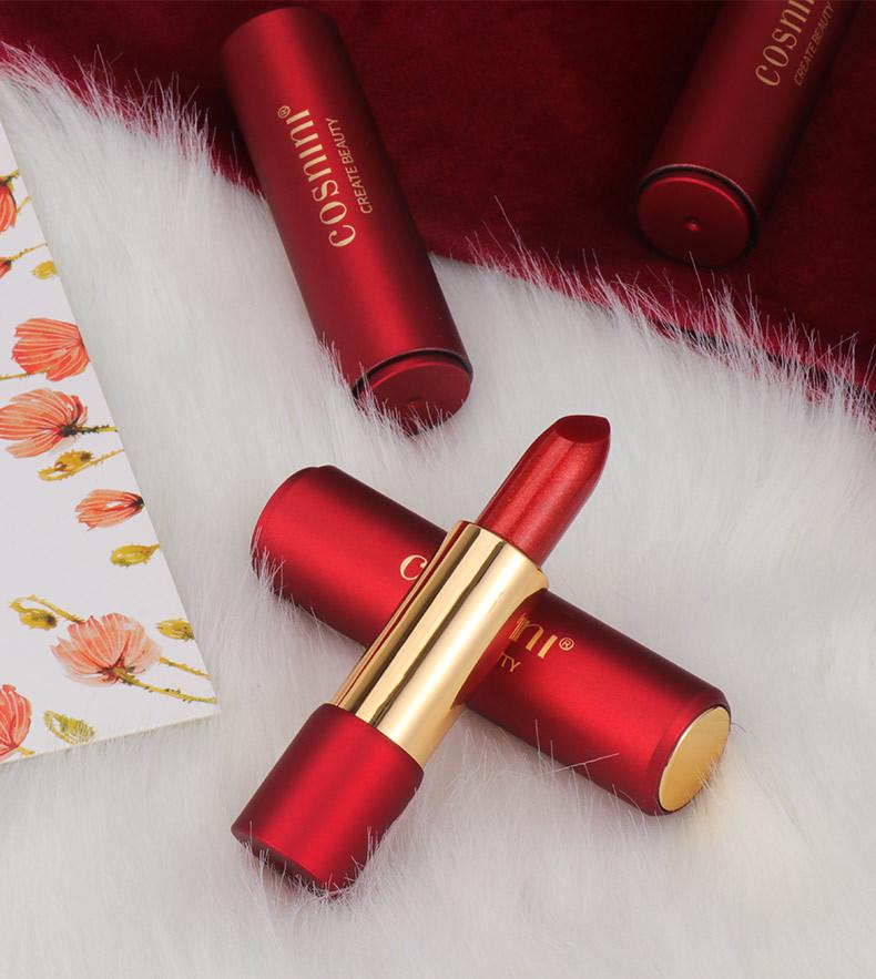 Cosnini Small Makeup Pearly Shimmer Lipstick In Rose Purple Dragon Fruit Shade - Long-lasting, Non-Transferable.