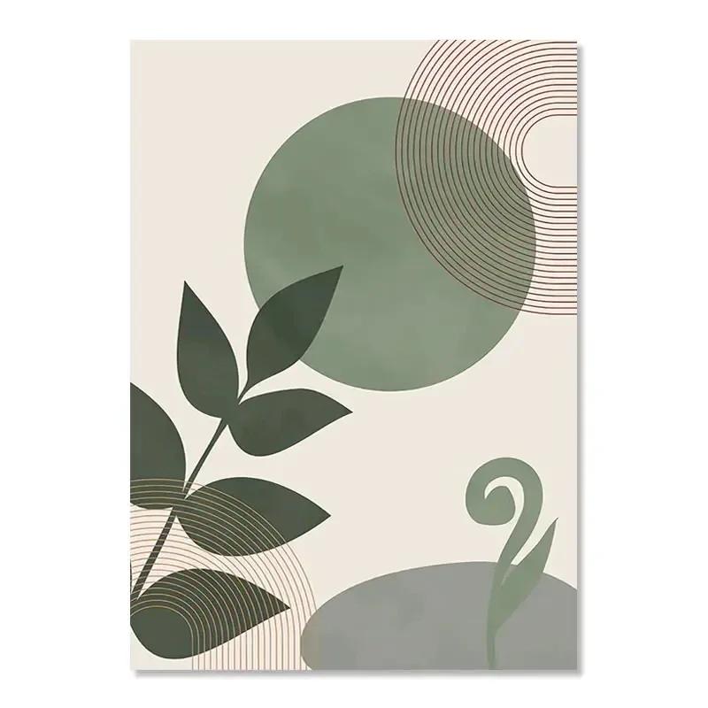 Boho Posters Abstract Geometry Line Leaves Sun Rainbow Boho Home Decor Nordic Canvas Painting Picture For Living Room Decor