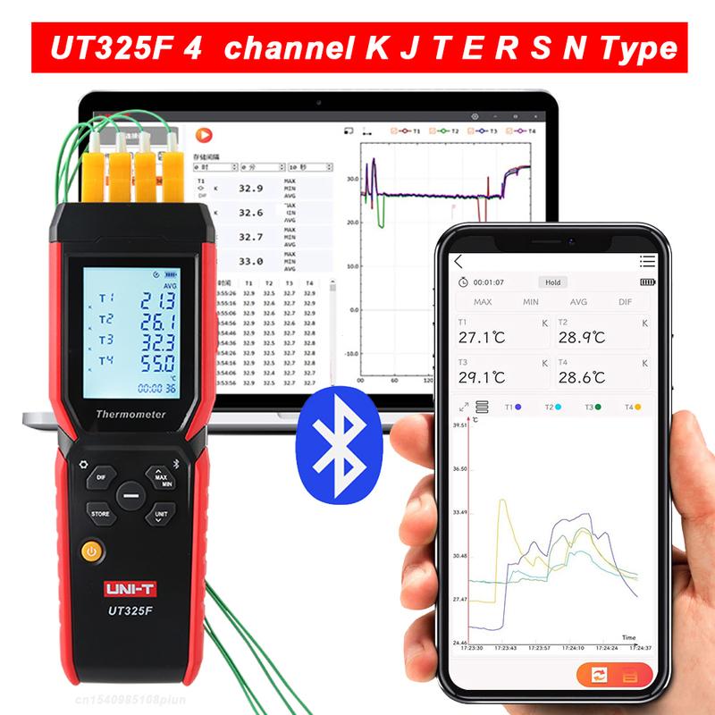 UNI-T Thermometer Digital UT306S UT306C UT320D UT320T UT333 UT333BT UT325F Temperature Gauge Heat Meter Professional Thermometer