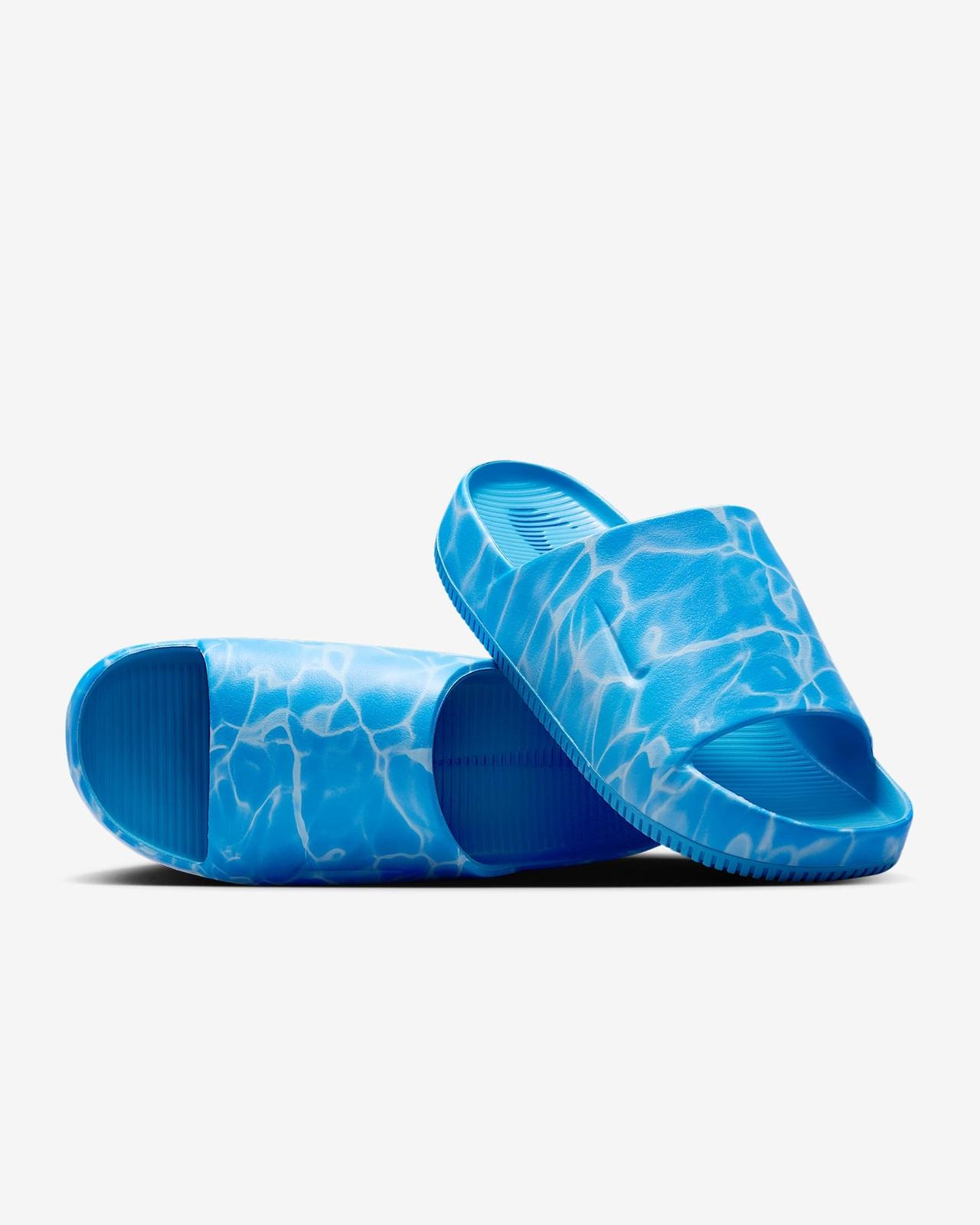 HQ1125-400 Nike Calm Printed Slide Coast Signal Blue Antarctica Coast (Men s) 7