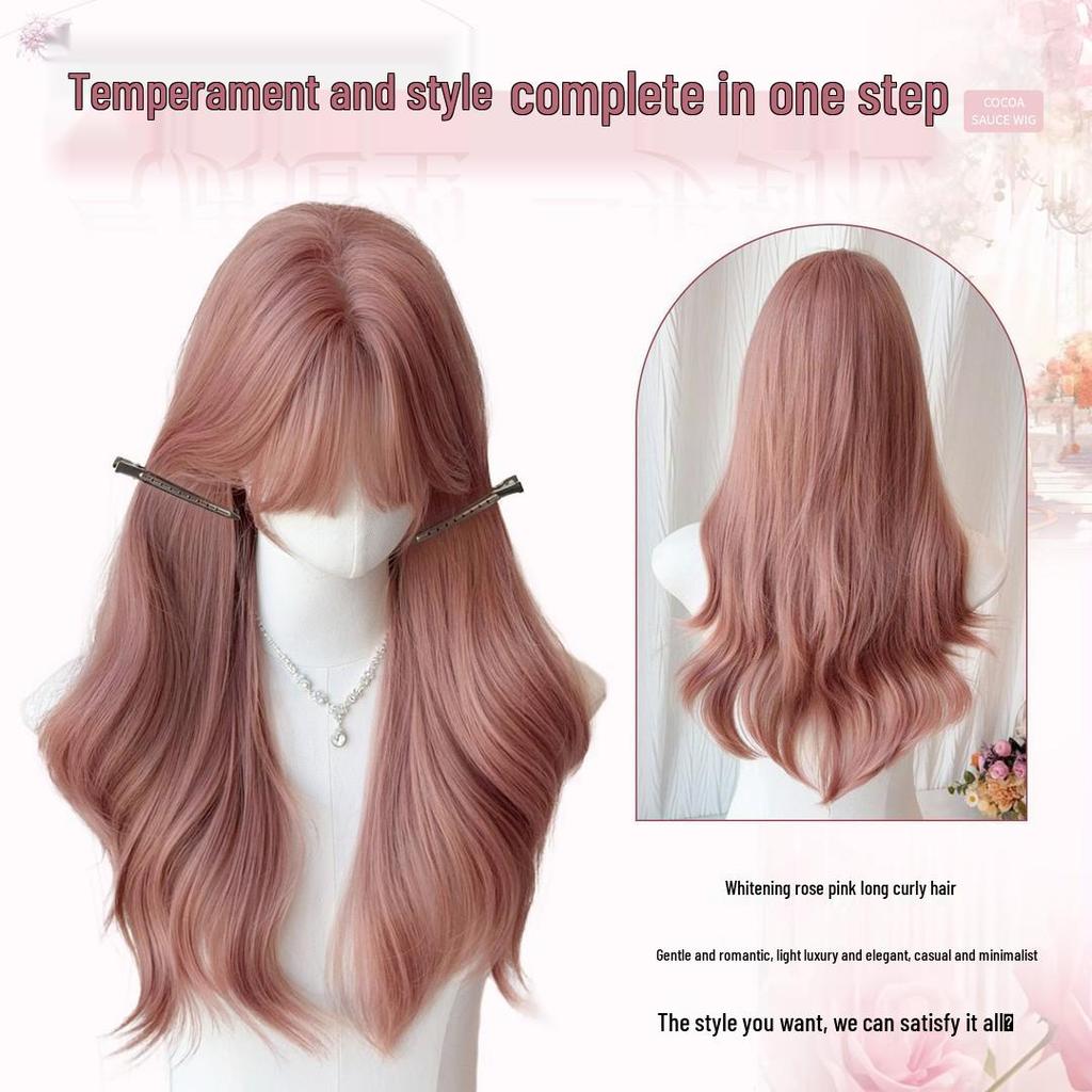 Cherry Blossom Pink Straight Wig - Fluffy Natural Look for Goddess Vibe Cosplay