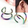 Stainless Steel 2-Row False Cartilage Ear Nose Lip Clip Earrings Gift