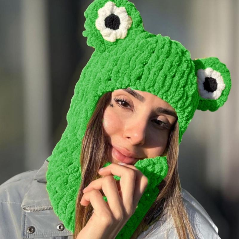 Girls Cat Ear Hat Y2K Knitted Hat Cute Cat Ear Gifts Warm Hat Adult Children Knitted Chenille Yarn Halloween Photo Props