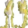 20CM Wide Lace Organza Fabric Pleated Shape Solid Color Lotus Leaf Edges DIY Decoration Material Wrinkles Curled Edges