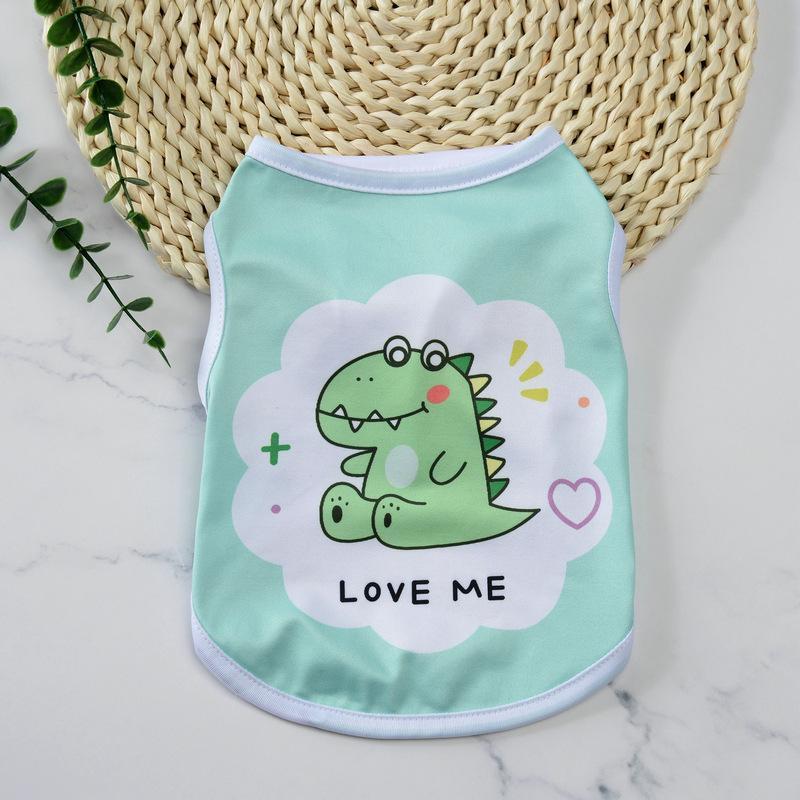 

Summer Cat Puppy Clothes Cartoon Print Pet Sleeveless Vest for Small Dogs Cats S