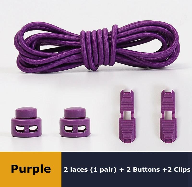 No Tie Shoe Laces Suitable for All Shoes Round Spring Lock Elastic Shoelaces Quick Wear in 1 Second Hiking Sports Lazy Shoelace