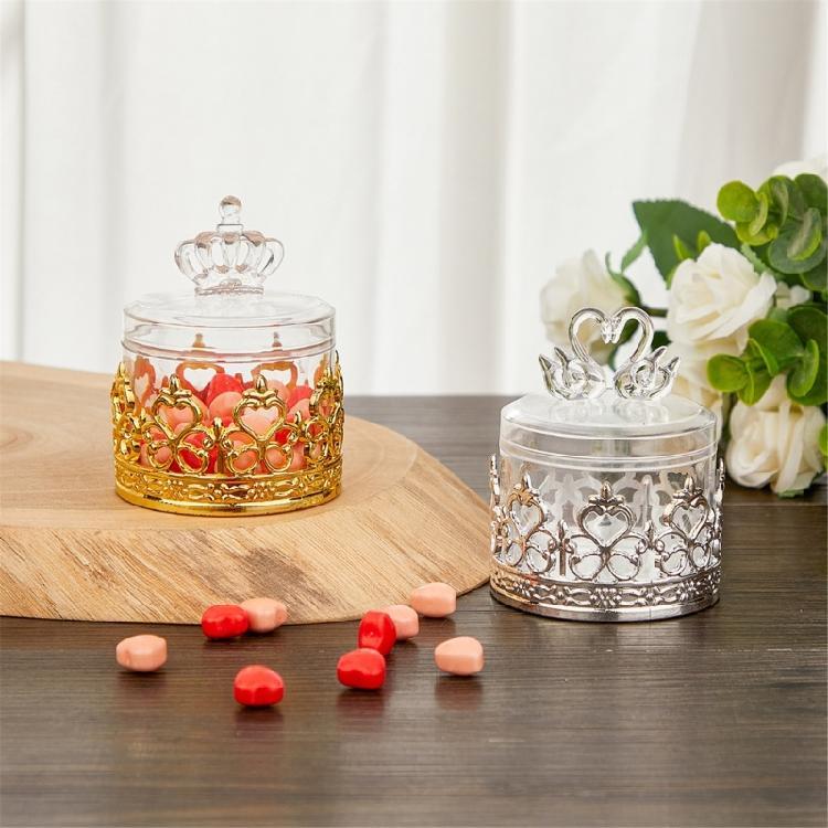 12pcs Elegant Candy Storage Box with Lid Decorative Candy Jar Decorative Sugar Holder Practical Wedding Party Supplies