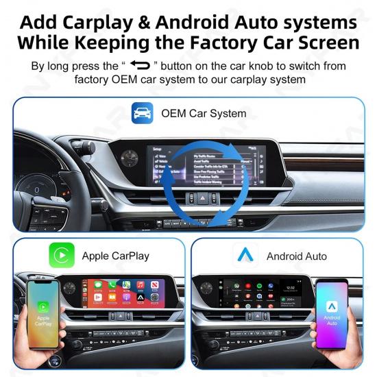 Wireless CarPlay for Lexus NX RX IS ES GS RC CT LS LX LC UX GX, 2012-2022 Android Auto Mirror Link AirPlay Car Play Functions
