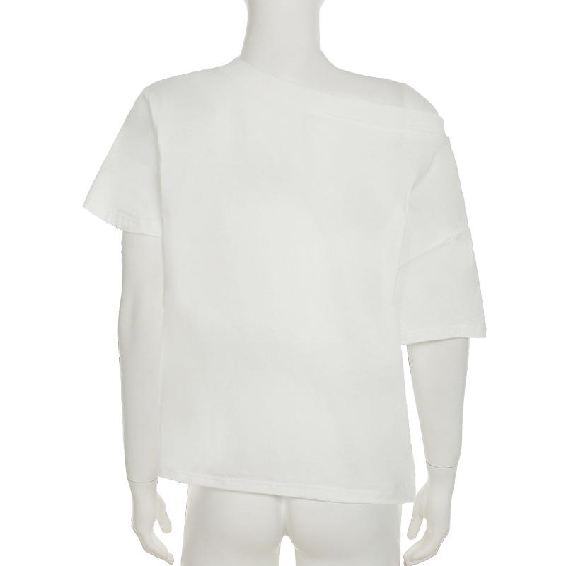 Amerikansk Street Hip Hop Munnprint Løs T-skjorte Dame Personlig Casual Topp