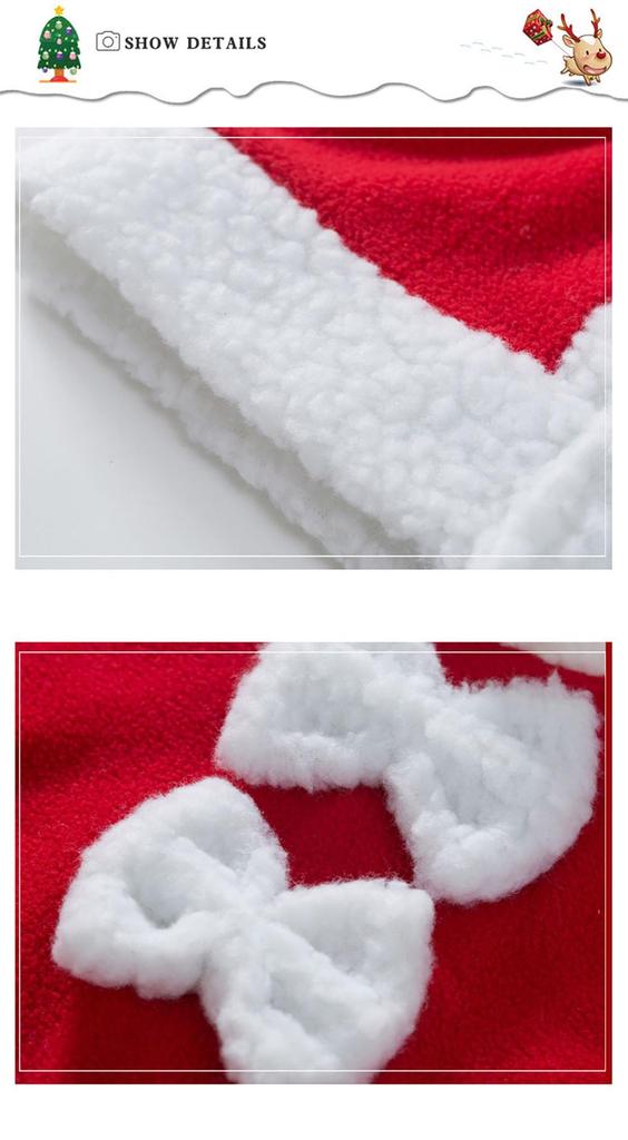 Lalapala Santa Cosplay Christmas Santa Claus Cute and Warm Kids Costume for Girls and Includes Hat and Perfect for Cultural School Stage and Christmas