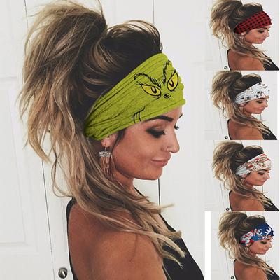 Elástico Leite Silk-screen Buquê de Flores Faixa de Cabelo Moda Feminina Cor Faixa de Cabeça