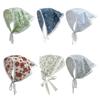 Eleganter Dreieckstuch mit Blumenmuster Atmungsaktives Kopftuch für Damen Französische Kopfbedeckung für Musikfestival