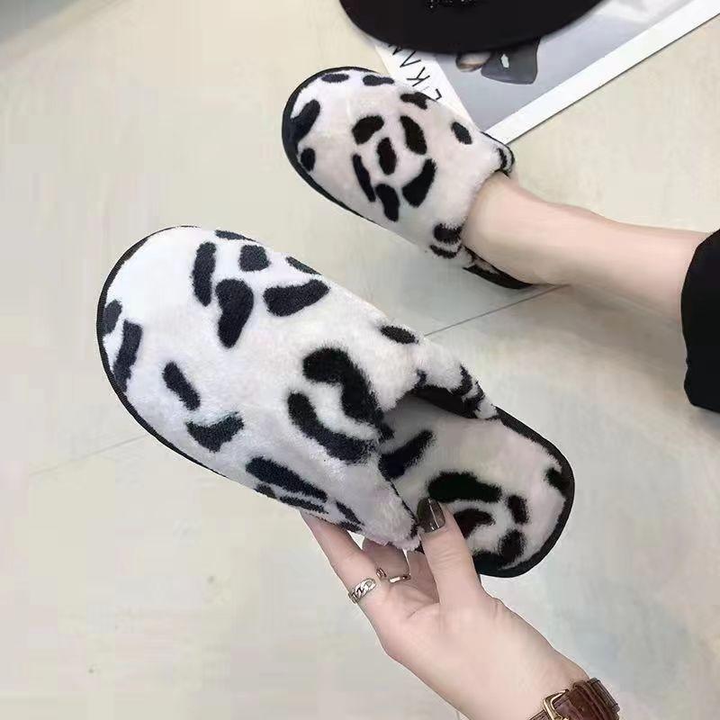 New home soft-soled slippers winter plush warm fluffy shoes fairy wind casual cotton shoes