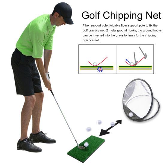 Golf-Chipping-Übungsnetz, Präzisions- und Schwungtrainer, Chipping-Pitching-Käfigmatte, tragbares Golf-Übungsnetz für drinnen und draußen, Golf-Zieltraining