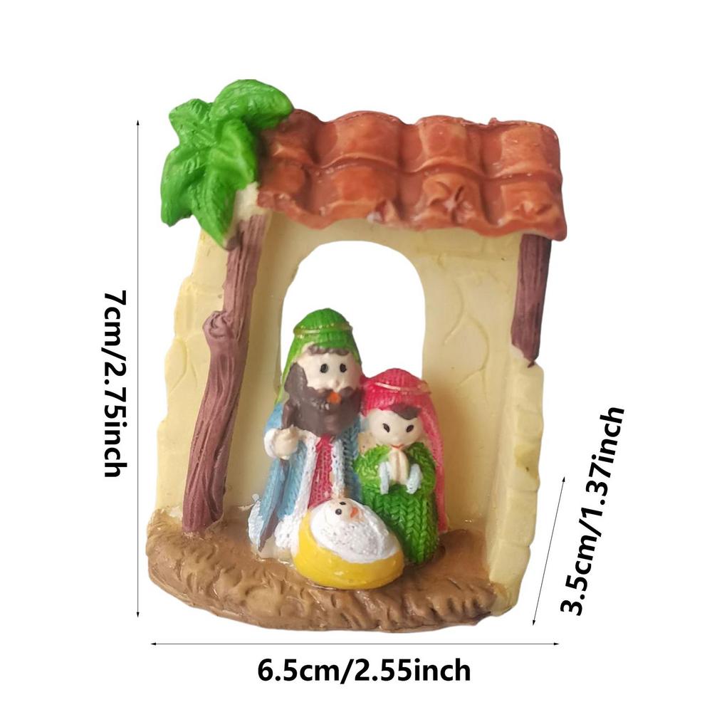 Resin Nativity Ornament Jesus Resin Statue Novelty Holy Family home Decors For Study Room Living Room Christmas Decoration