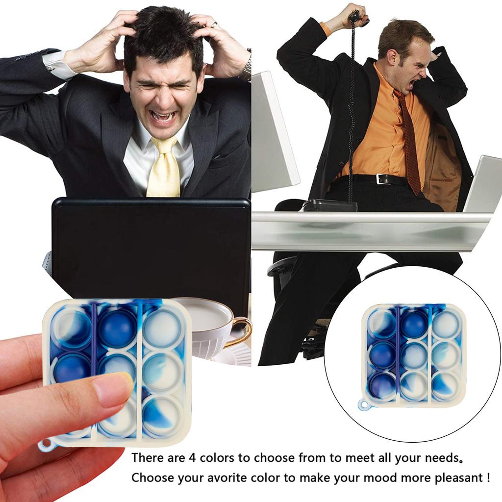 Children Adult Push Bubble  Sensory Toy Key Ring Educational Toy