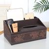 Leather Tissue Box & Desk Organizer Set (2-Pack)