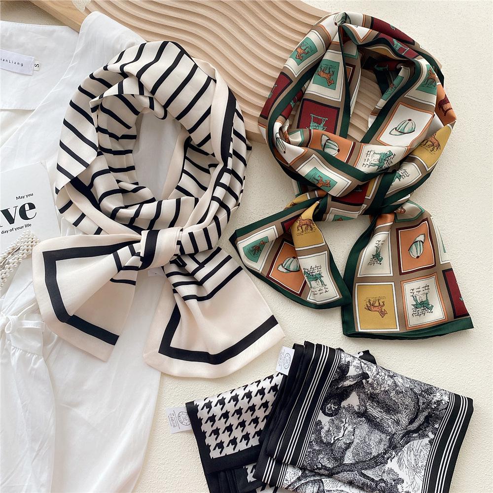 Silk Scarf for Women - Elegant Spring & Autumn Design, Lightweight & Fashionable