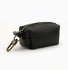 Minimalist Leather Zipper Keychain Dog Poop Bag Holder, Pet Waste Bag Mini Storage Pouch