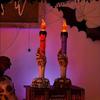 1-3PCS LED Skull Hand Candle Light Battery Operated Flame Effect HalloweenGothic Decoration for Haunted HouseTable Hanging Decor
