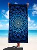 1 Stück Style Blau Mandalay Muster Strandtuch, Ultrafeine Faser Stranddecke, Hochsaugfähiges Badetuch, Geeignet für den Sommer