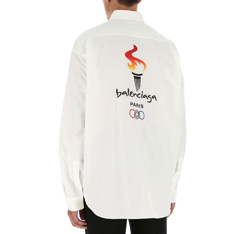 Balenciaga Shirts Men's White Lapel Moderate Shirt 622250TIM399000