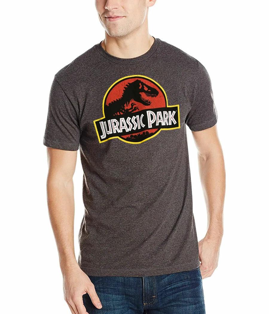 Jurassic Park Distressed Movie Logo 100% Cotton T-shirt Mens Tees Top S