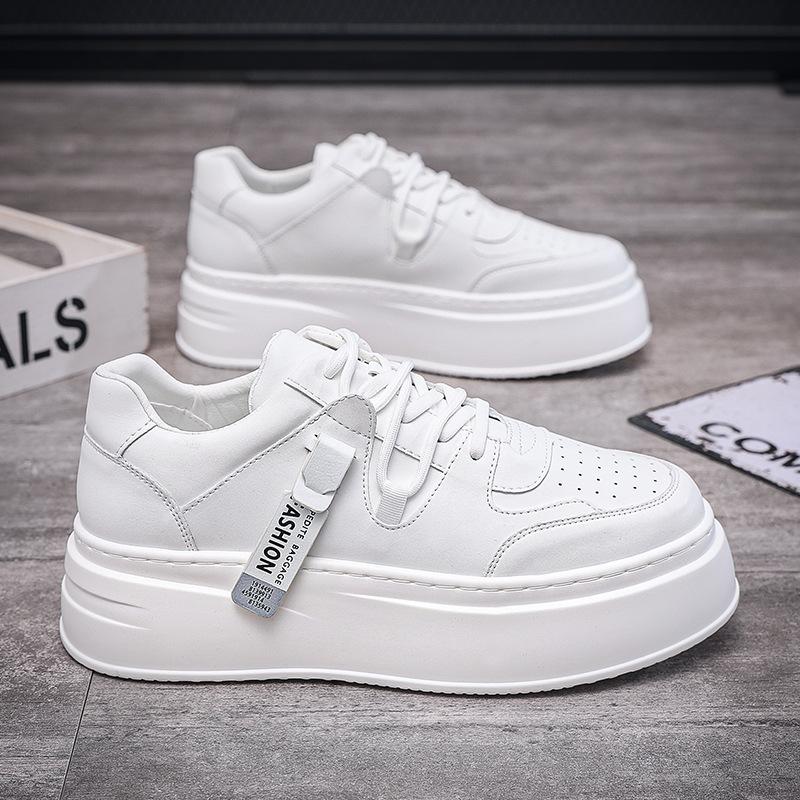 Men's shoes increase in height in spring and autumn, small white shoes, men's thick-soled muffin shoes, leisure sports, Guochao niche board shoes, al