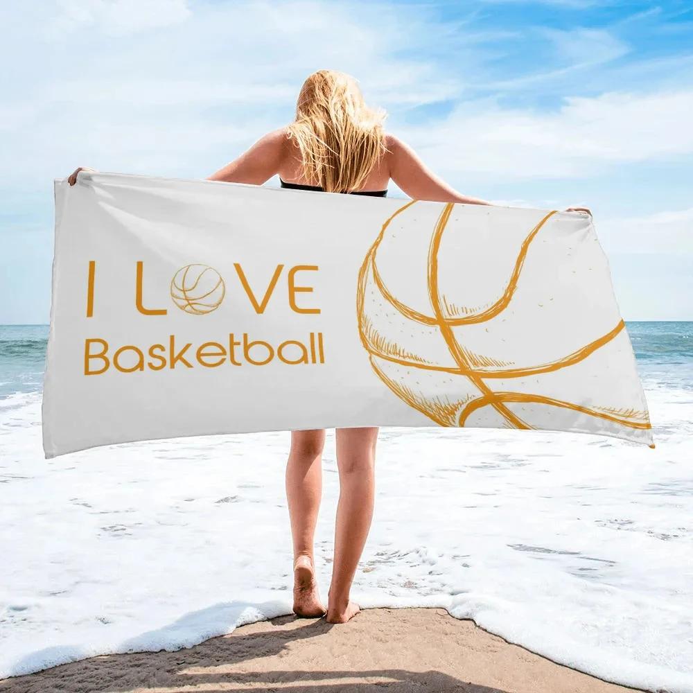 Basketball Beach Towels Microfiber Absorbent Bath Towel Outdoor Travel Sport Beach Towel for Adult Kids Quick Dry Swimming Cover