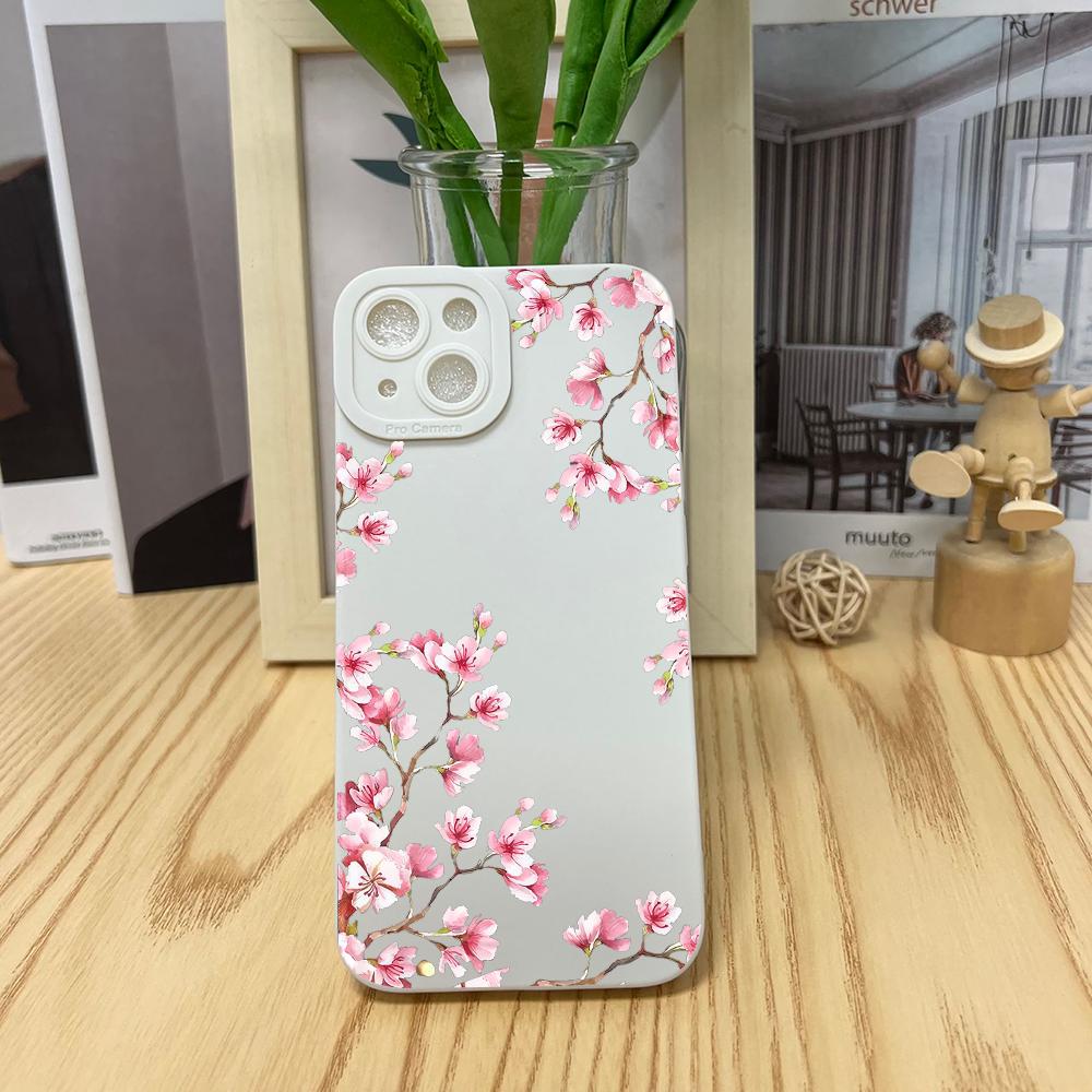 Sakura Design Pattern TPU Phone Case Suitable for iPhone 17 16 15 14 13 12 11 Pro/Max/Plus Anti Drop and Shockproof Back Cover